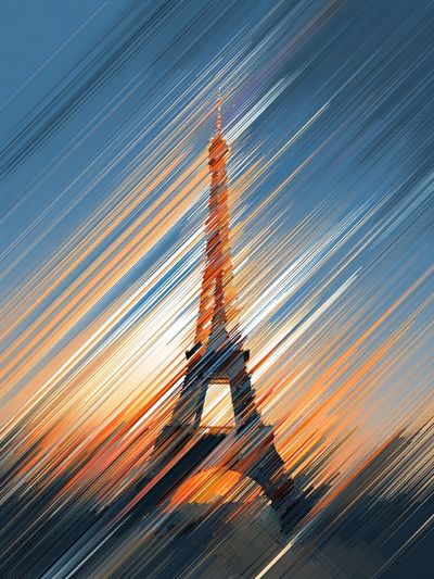 Eiffel Tower Sunset Abstract Poster. poster