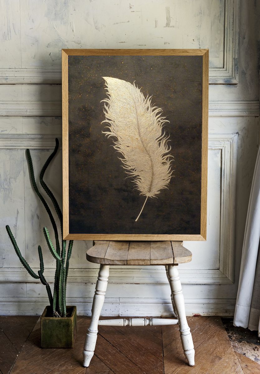 Elegant Feather — Minimalist Print room preview