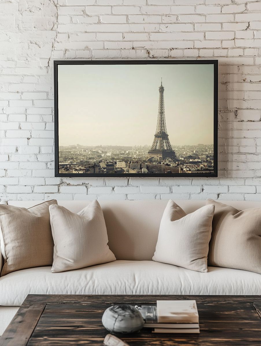 Eiffel Tower Vintage Print. — room view 1