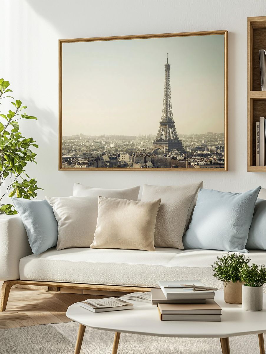 Eiffel Tower Vintage Print. — room view 2