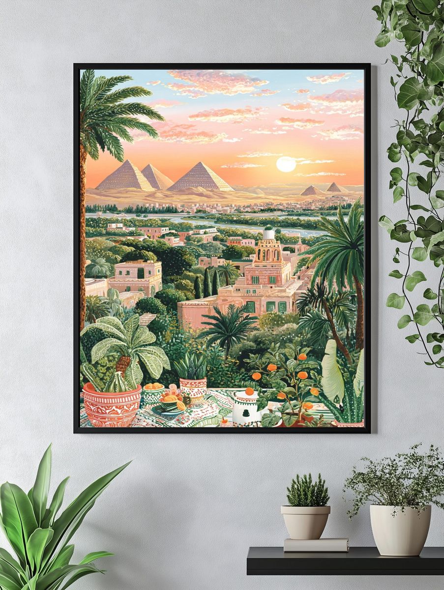 Egyptian Landscape at Sunset — Art Print. — room view 4