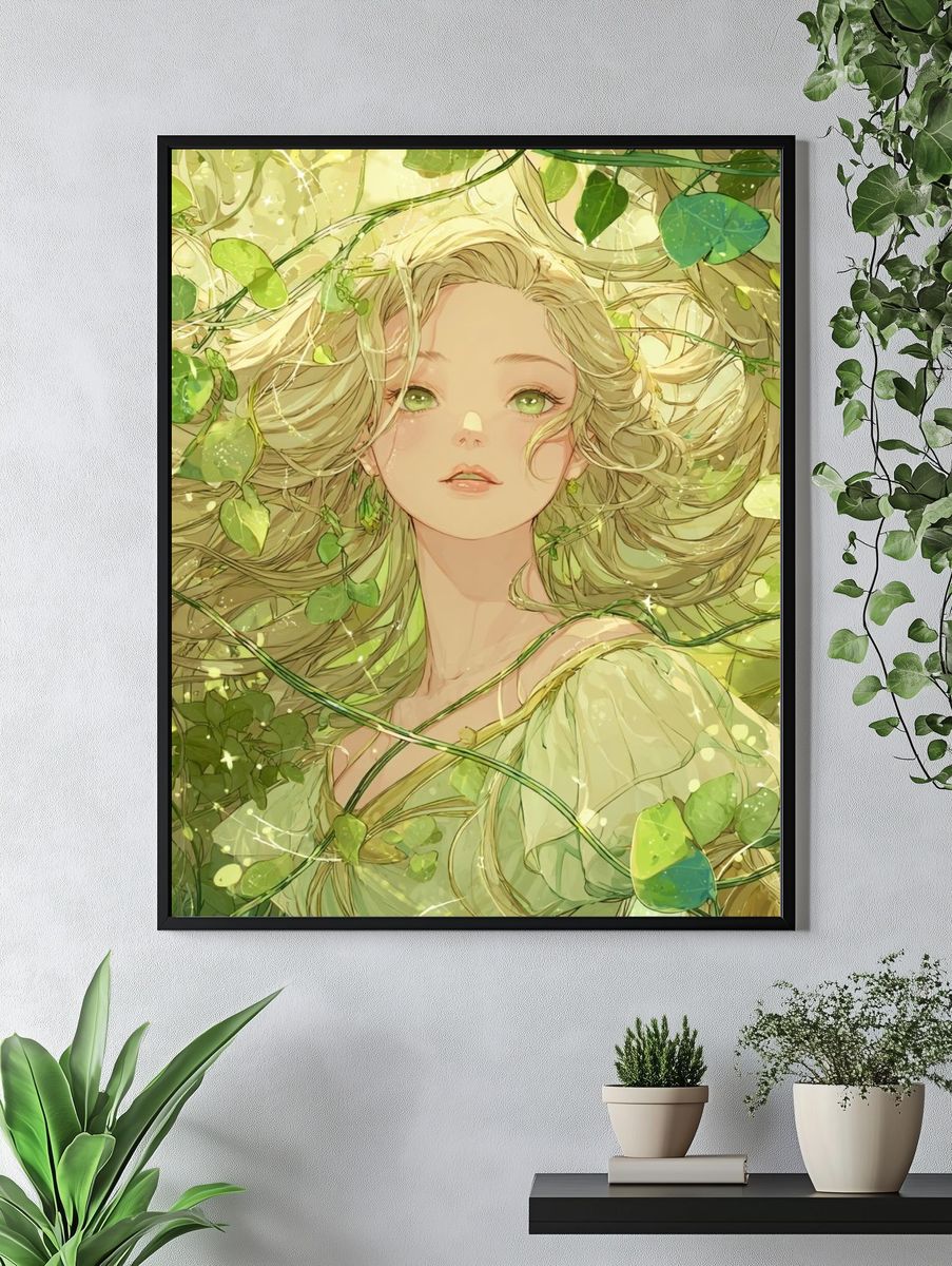 Enchanted Greenery — Illustration Print. — room view 4