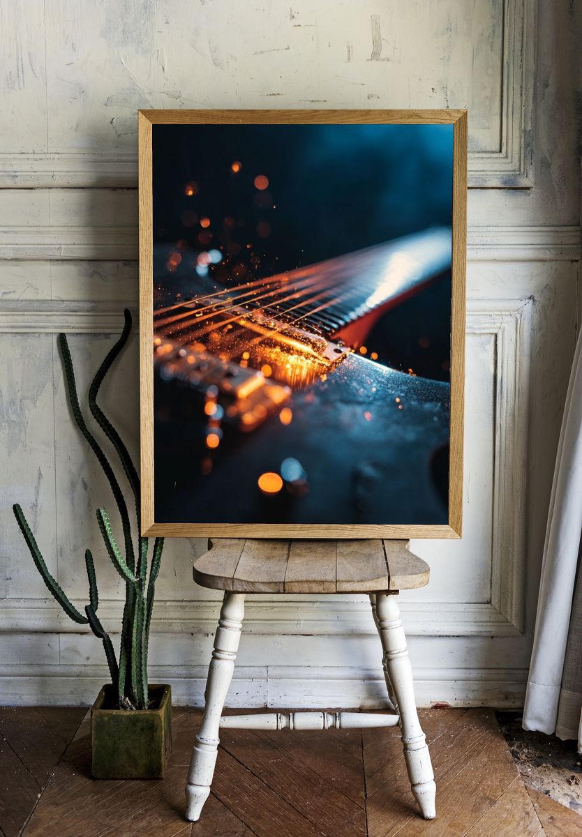 Electric Guitar Close-Up Photography Poster. room preview