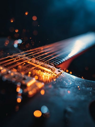Electric Guitar Close-Up Photography Poster.