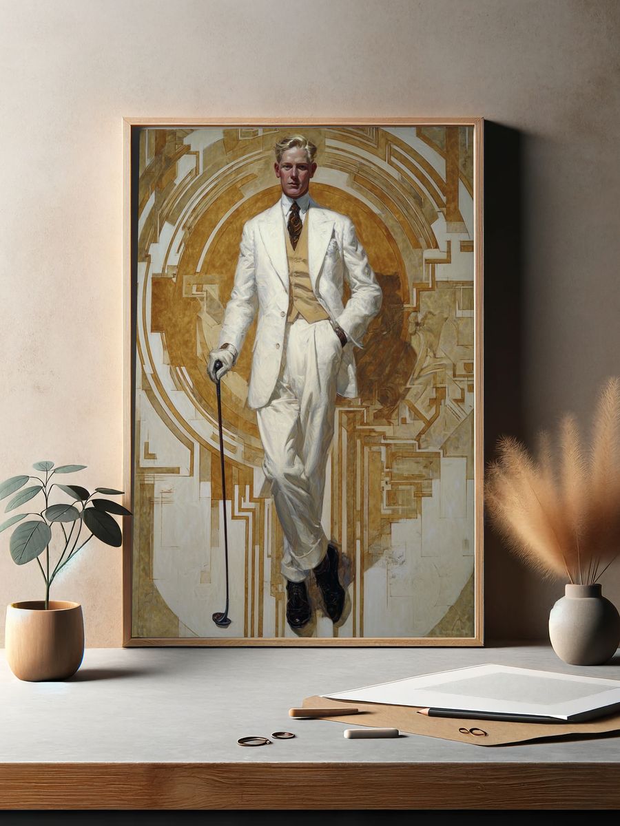 Elegant Gentleman — Vintage Print. — room view 2