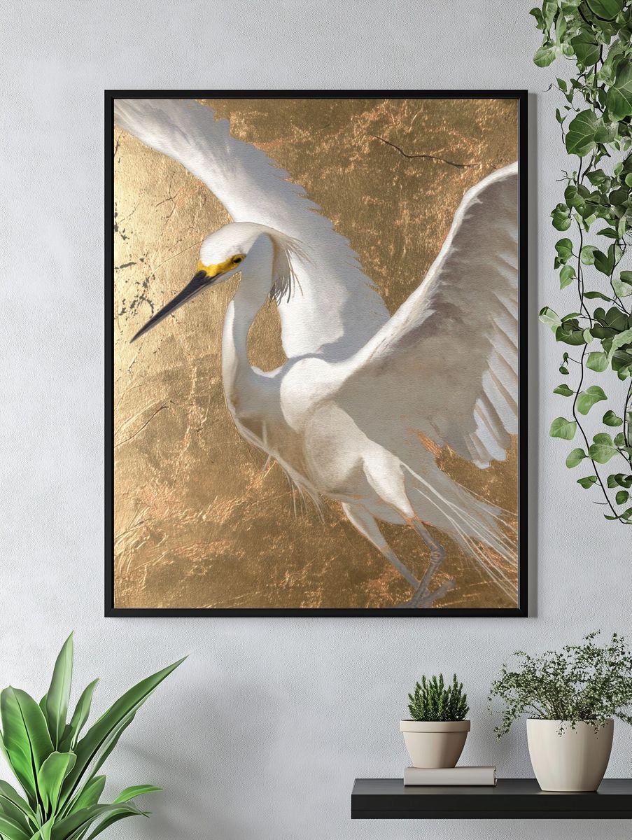 Snowy Egret — Fine Art Print. — room view 4