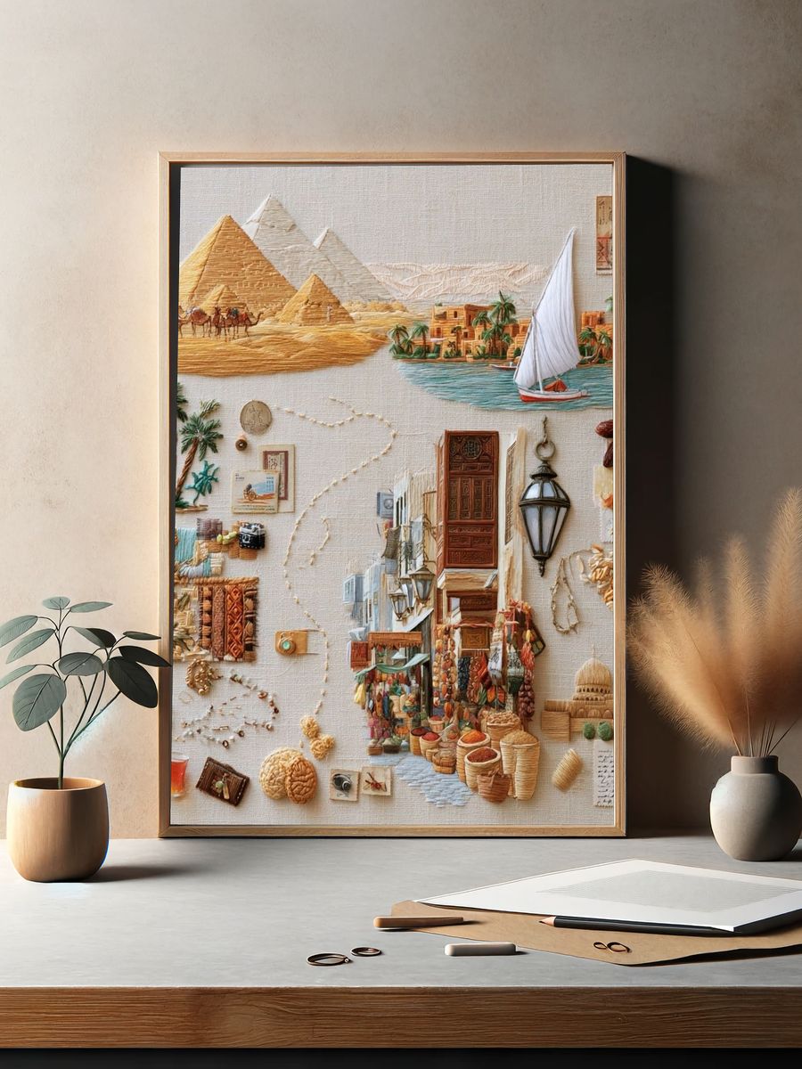 Egypt Travel Collage Poster. — room view 2