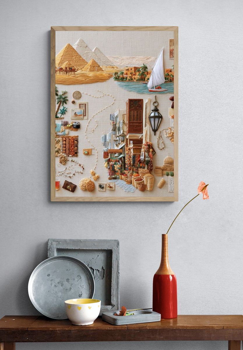 Egypt Travel Collage Poster. — room view 3
