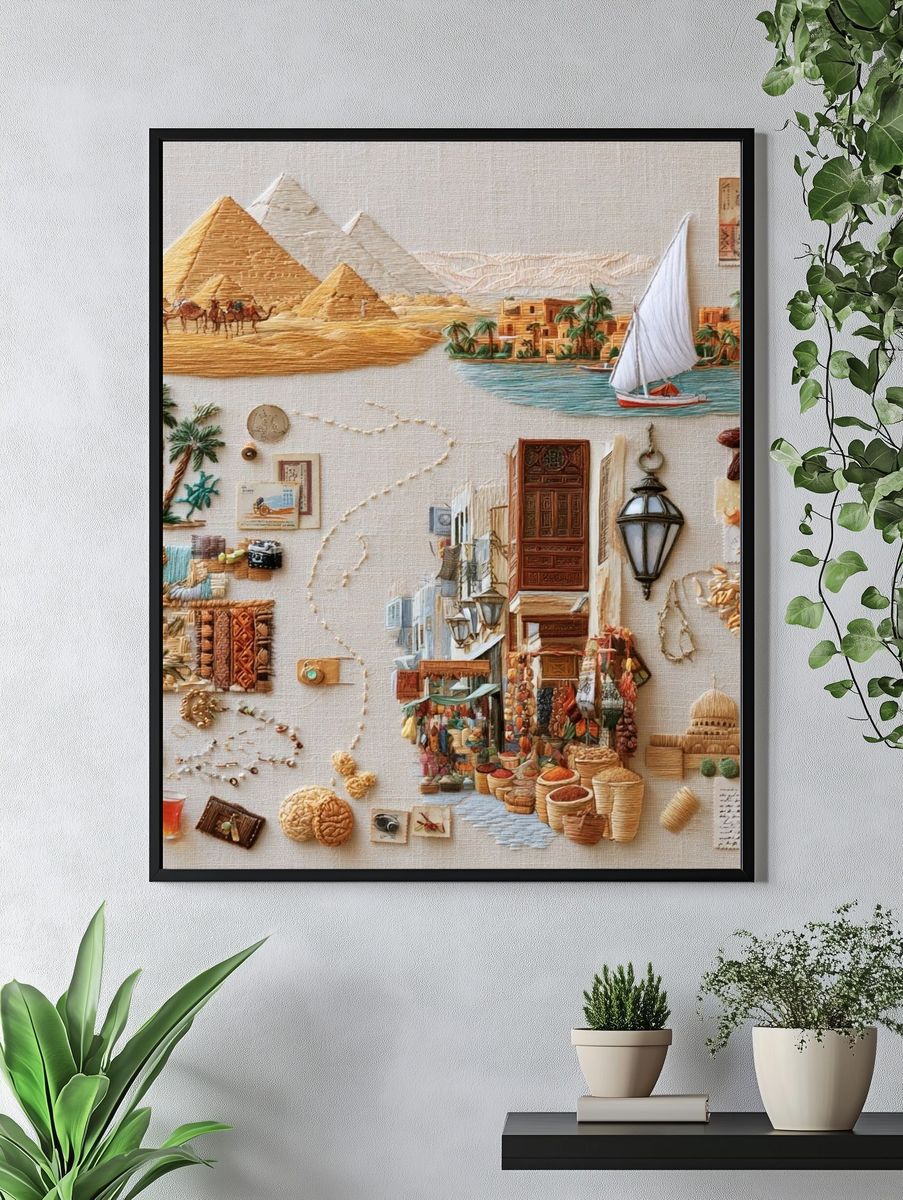 Egypt Travel Collage Poster. — room view 4