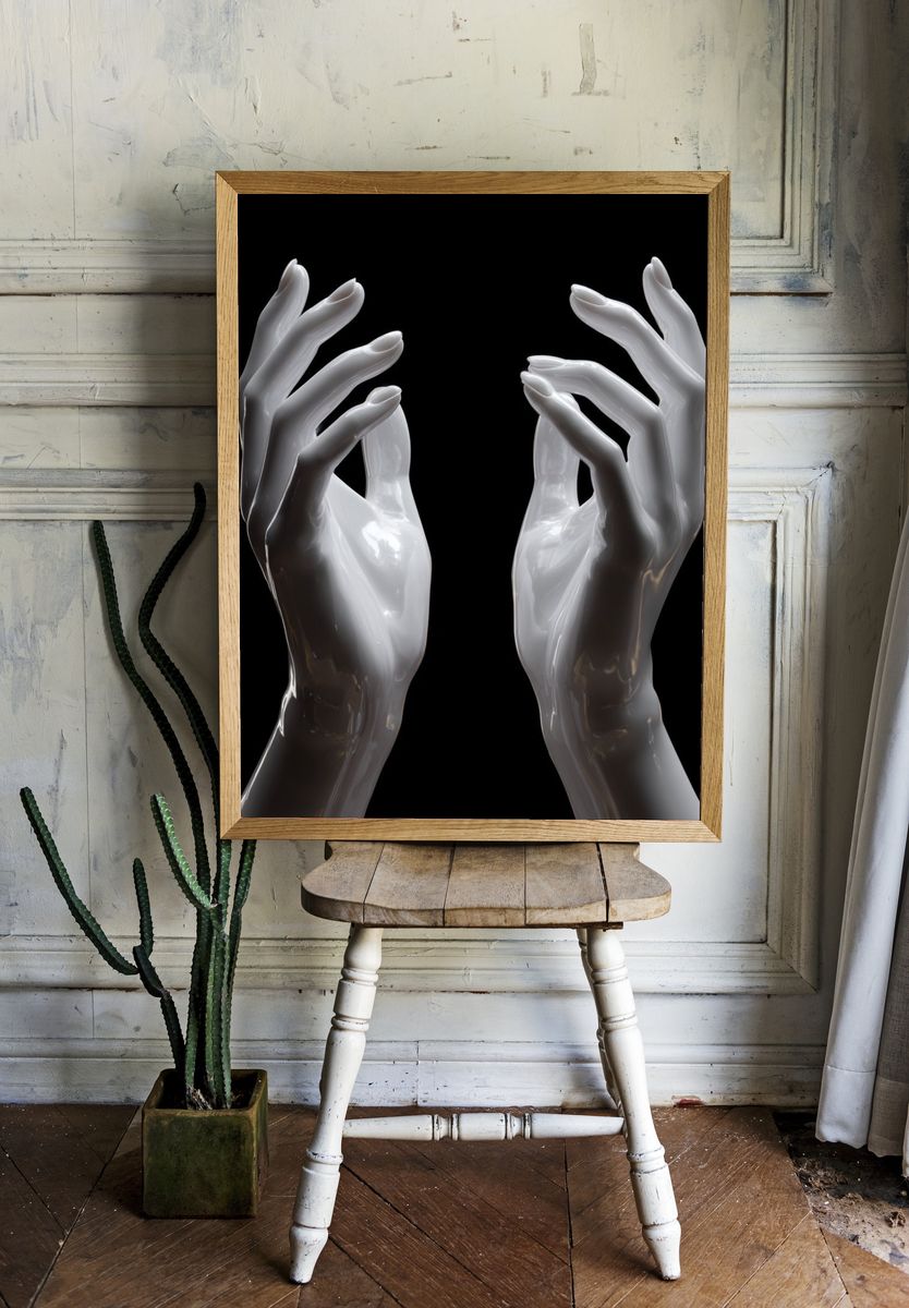 Elegant Hands — Minimalist Print. room preview
