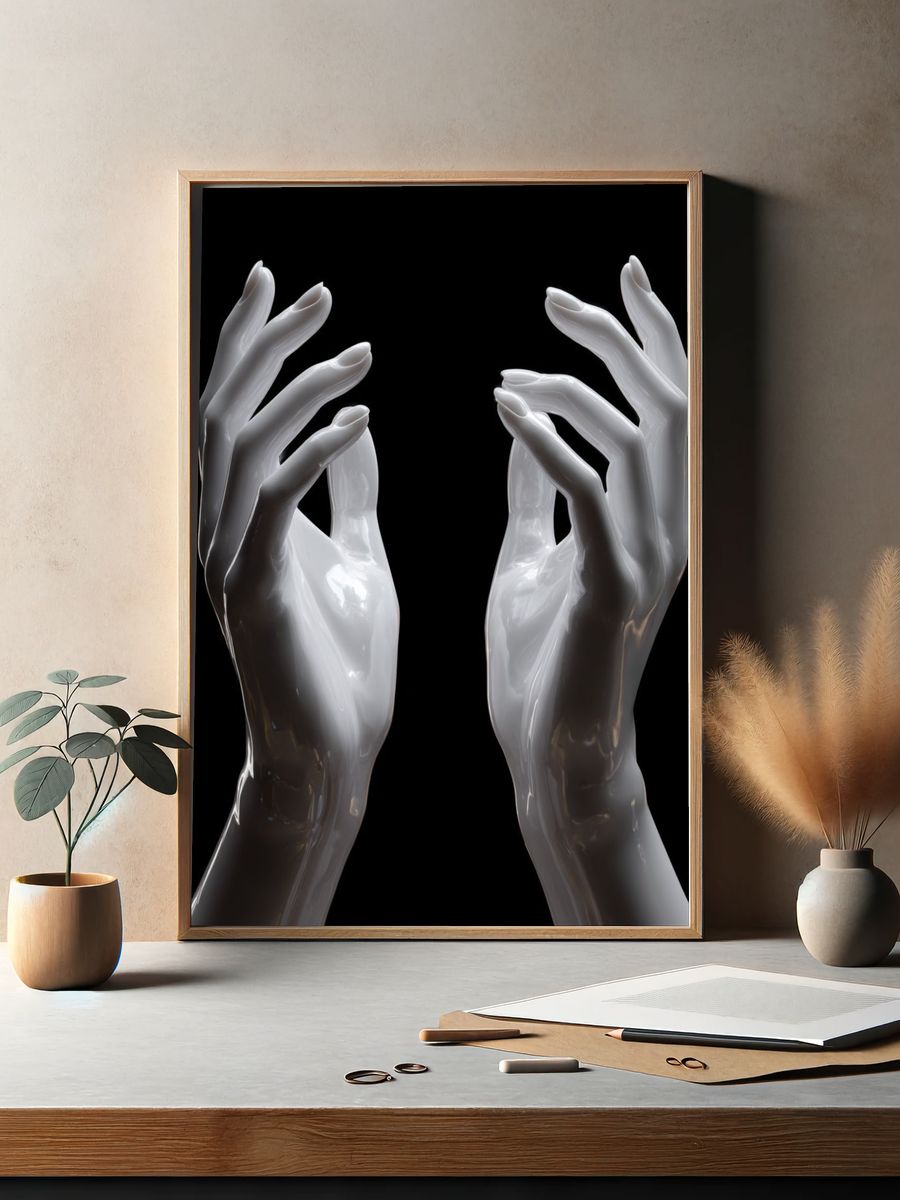 Elegant Hands — Minimalist Print. — room view 2