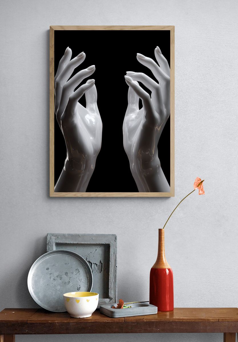 Elegant Hands — Minimalist Print. — room view 3