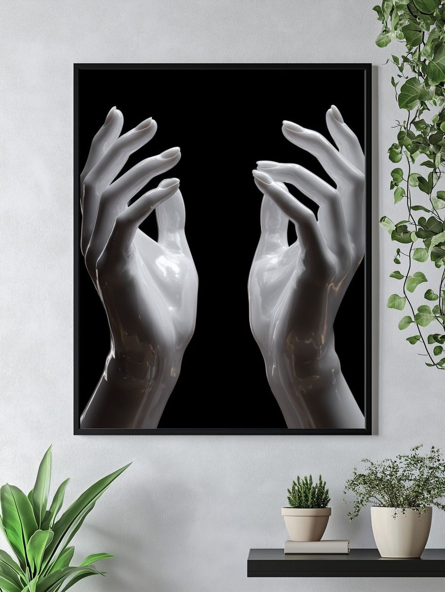 Elegant Hands — Minimalist Print. — room view 4