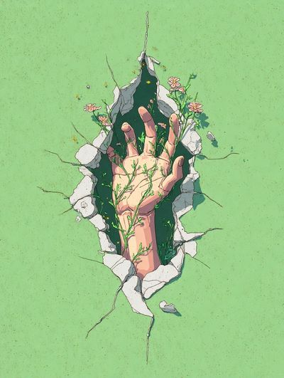 Emerging Hand — Digital Art Print. poster print