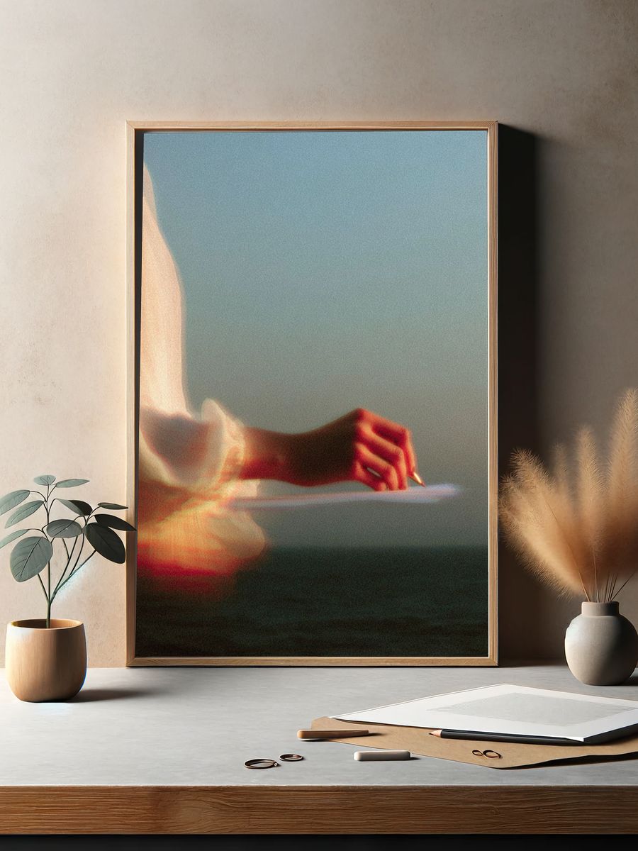 Ethereal Hand Over Water — Fine Art Print. — room view 2