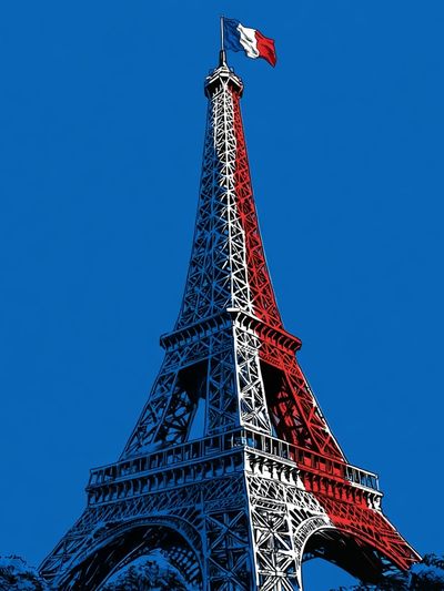 Eiffel Tower Tricolor Illustration Poster.