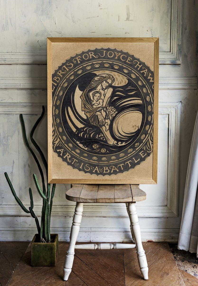 Ex Libris for Joyce Haworth — Art Nouveau Print. — room view 1
