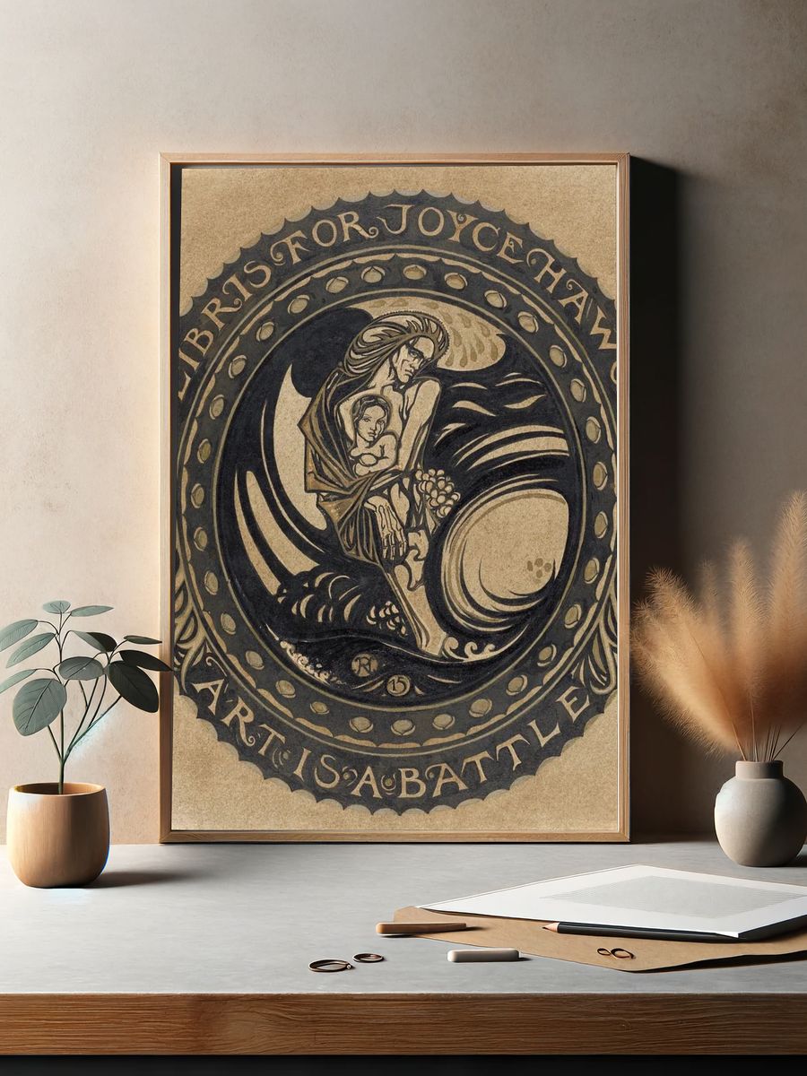 Ex Libris for Joyce Haworth — Art Nouveau Print. — room view 2