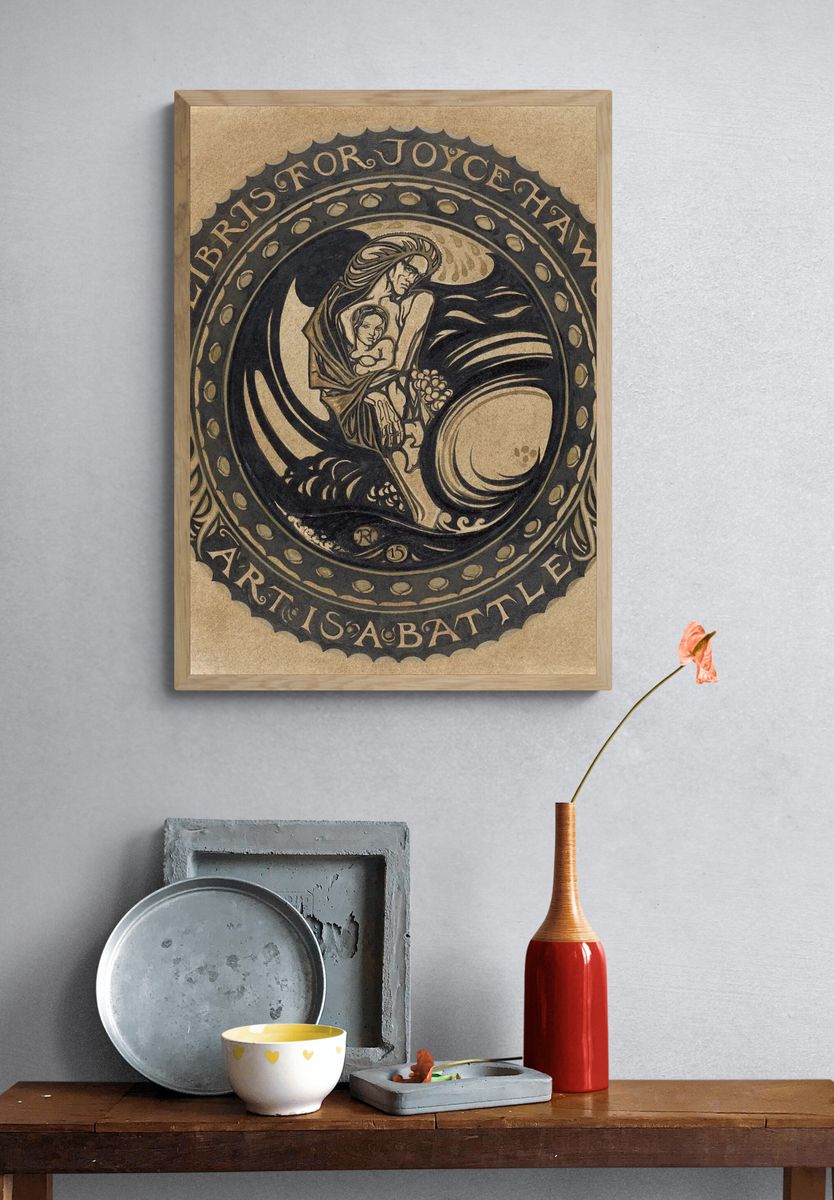 Ex Libris for Joyce Haworth — Art Nouveau Print. — room view 3