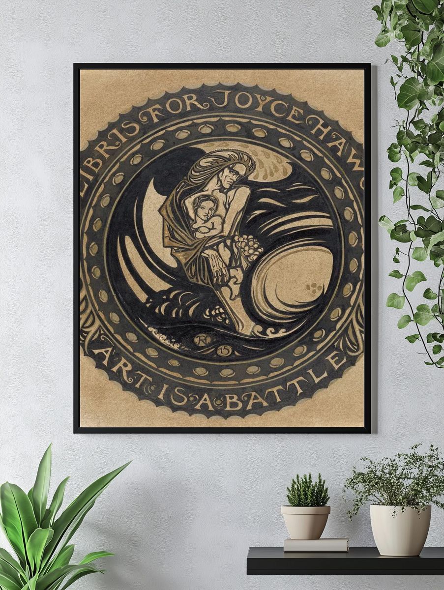 Ex Libris for Joyce Haworth — Art Nouveau Print. — room view 4