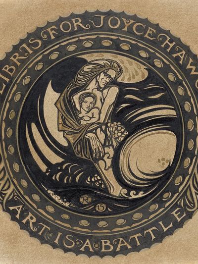 Ex Libris for Joyce Haworth — Art Nouveau Print. poster print