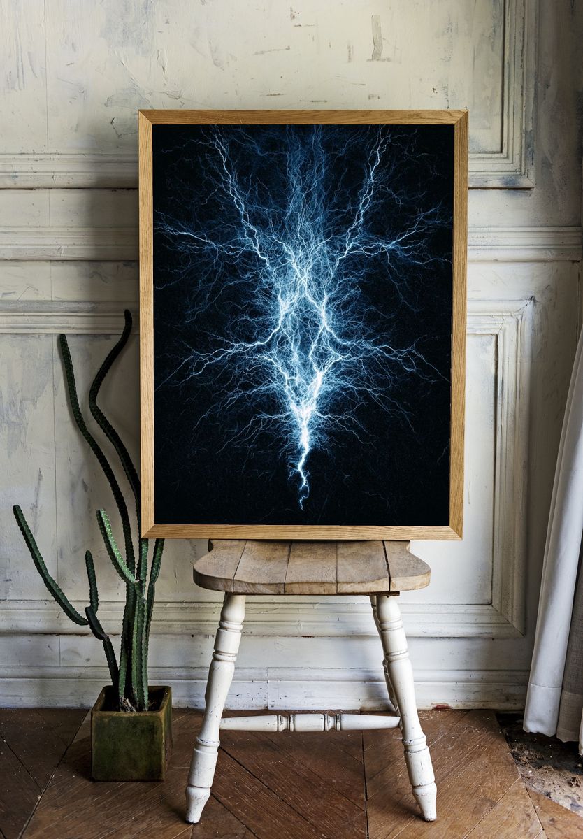 Electric Lightning Abstract Poster. room preview