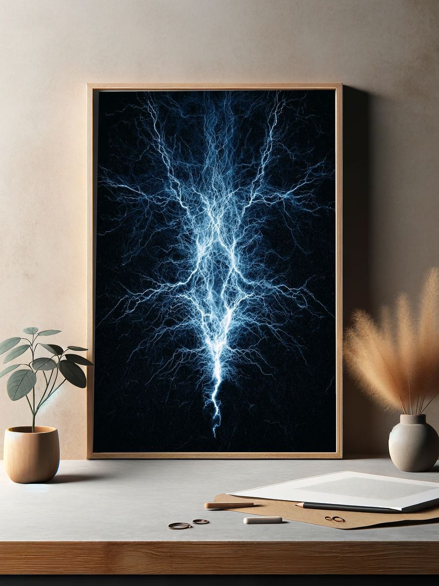 Electric Lightning Abstract Poster. — room view 2