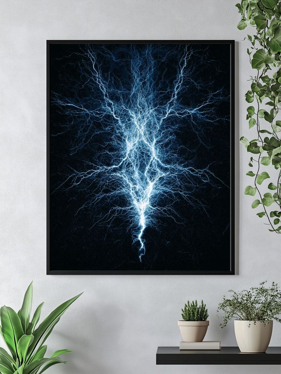 Electric Lightning Abstract Poster. — room view 4