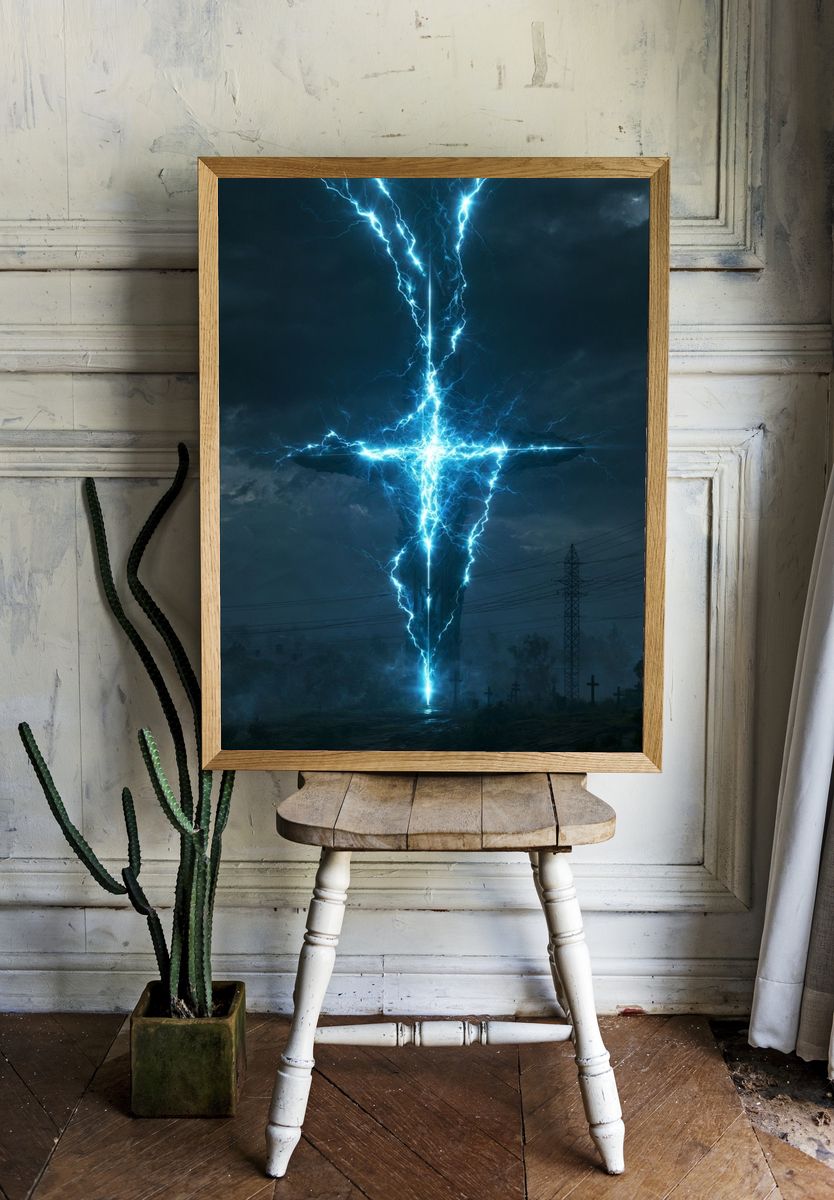 Electric Cross Storm Poster. room preview