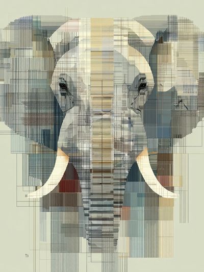 Abstract Elephant Portrait Poster. poster print