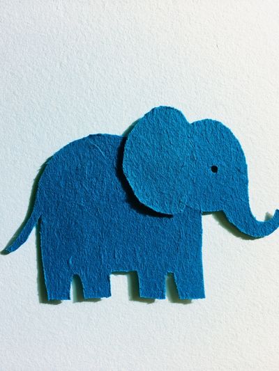 Blue Elephant Cutout Illustration Poster. poster
