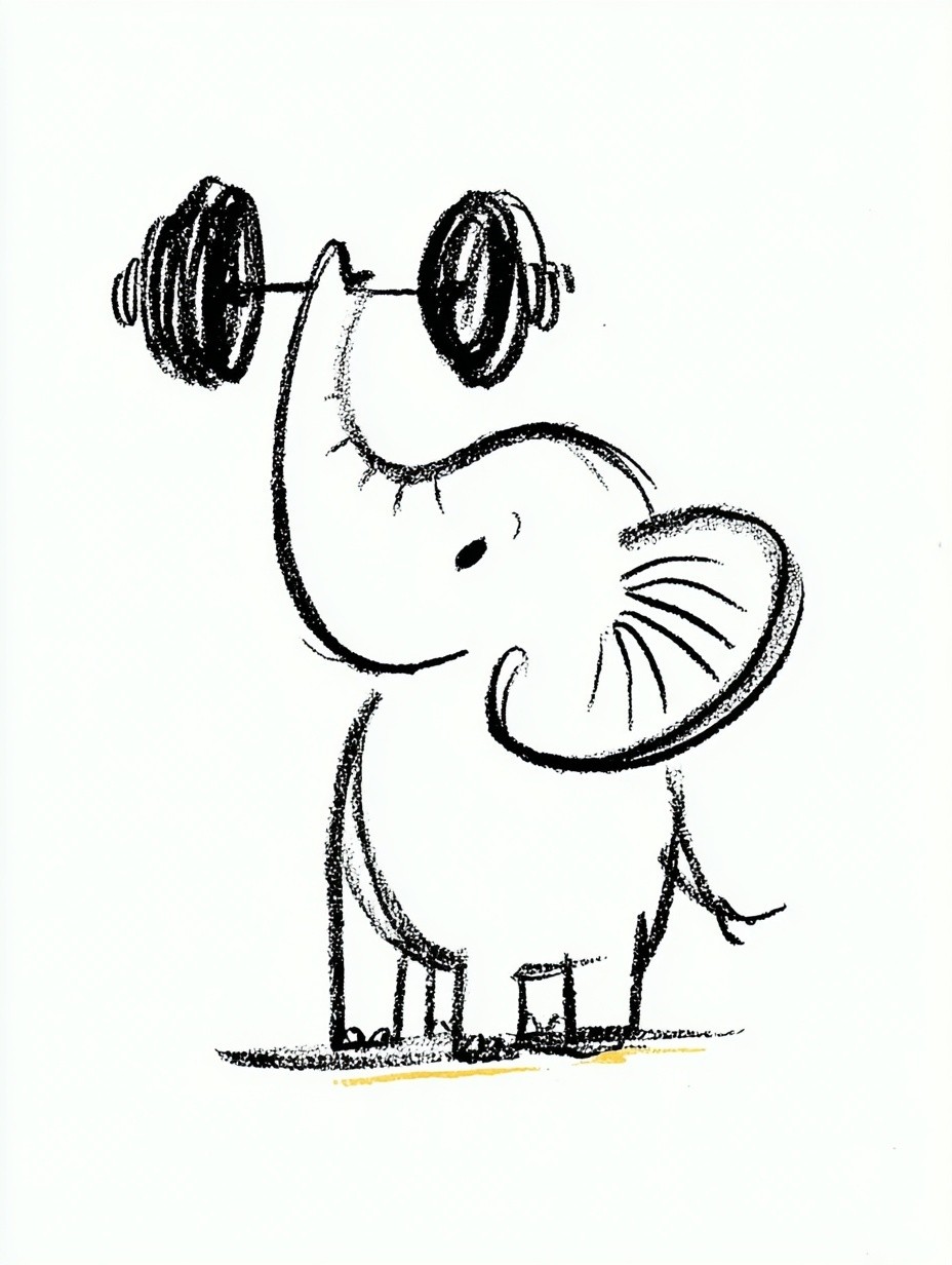 Strong Elephant — Cartoon Print. poster detail