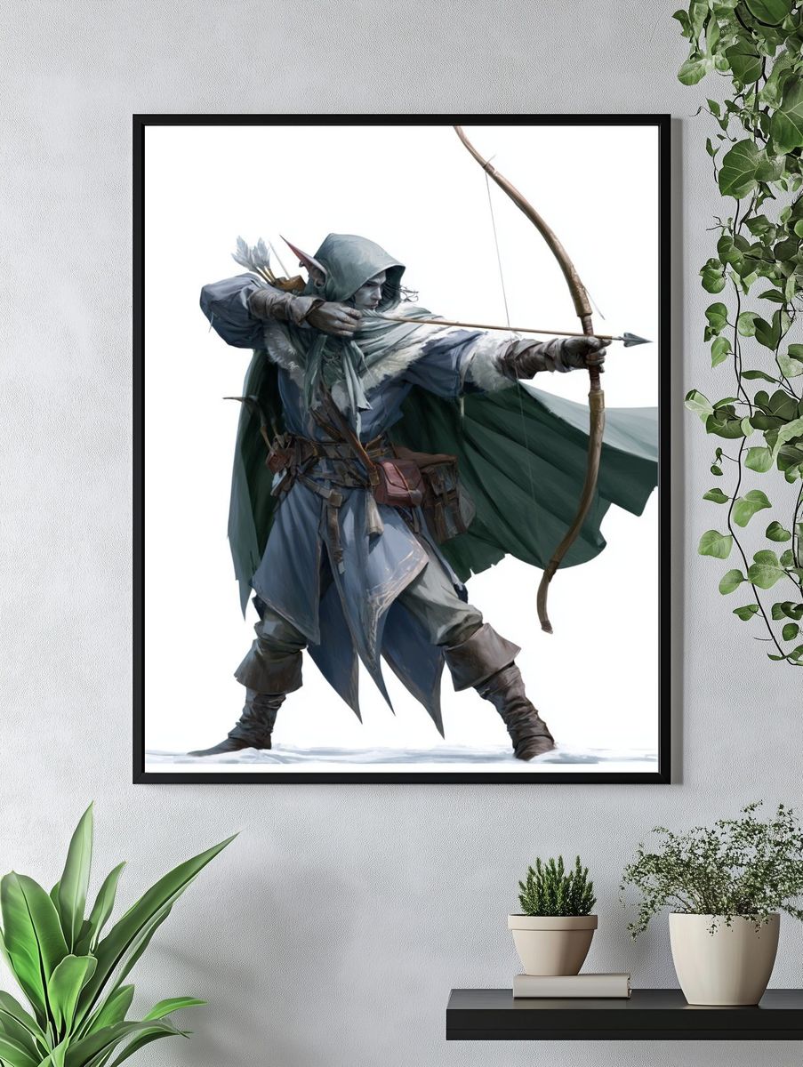 Elven Archer Digital Art Poster. — room view 4