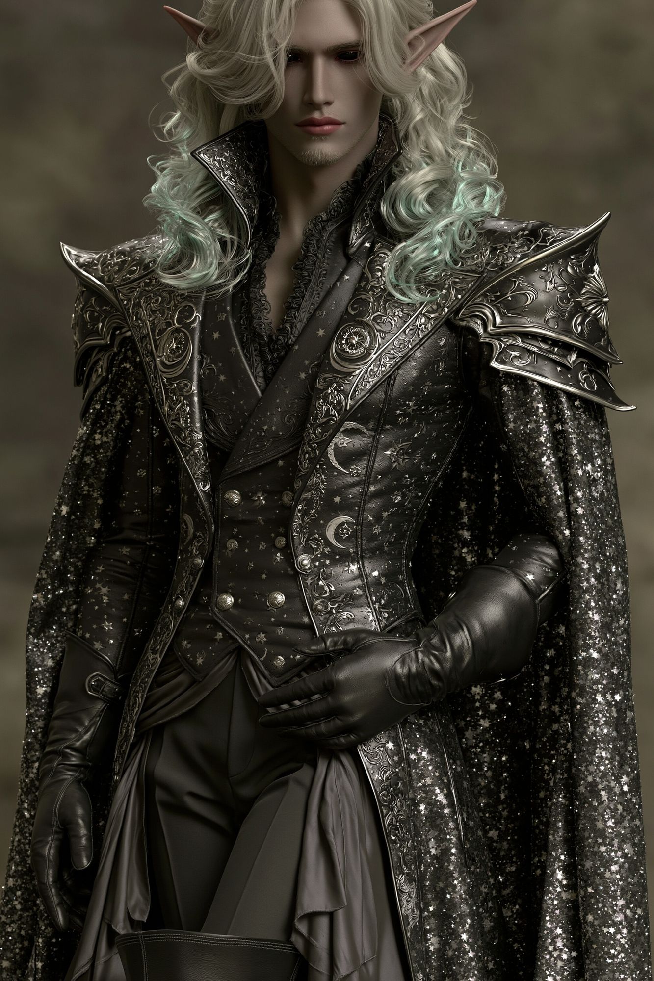 Elven Dark Fantasy Portrait Poster. poster — illustration art