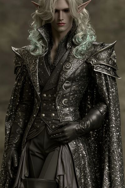 Elven Dark Fantasy Portrait Poster. poster