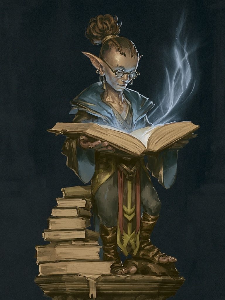 Elf Scholar Fantasy Illustration Poster. poster detail