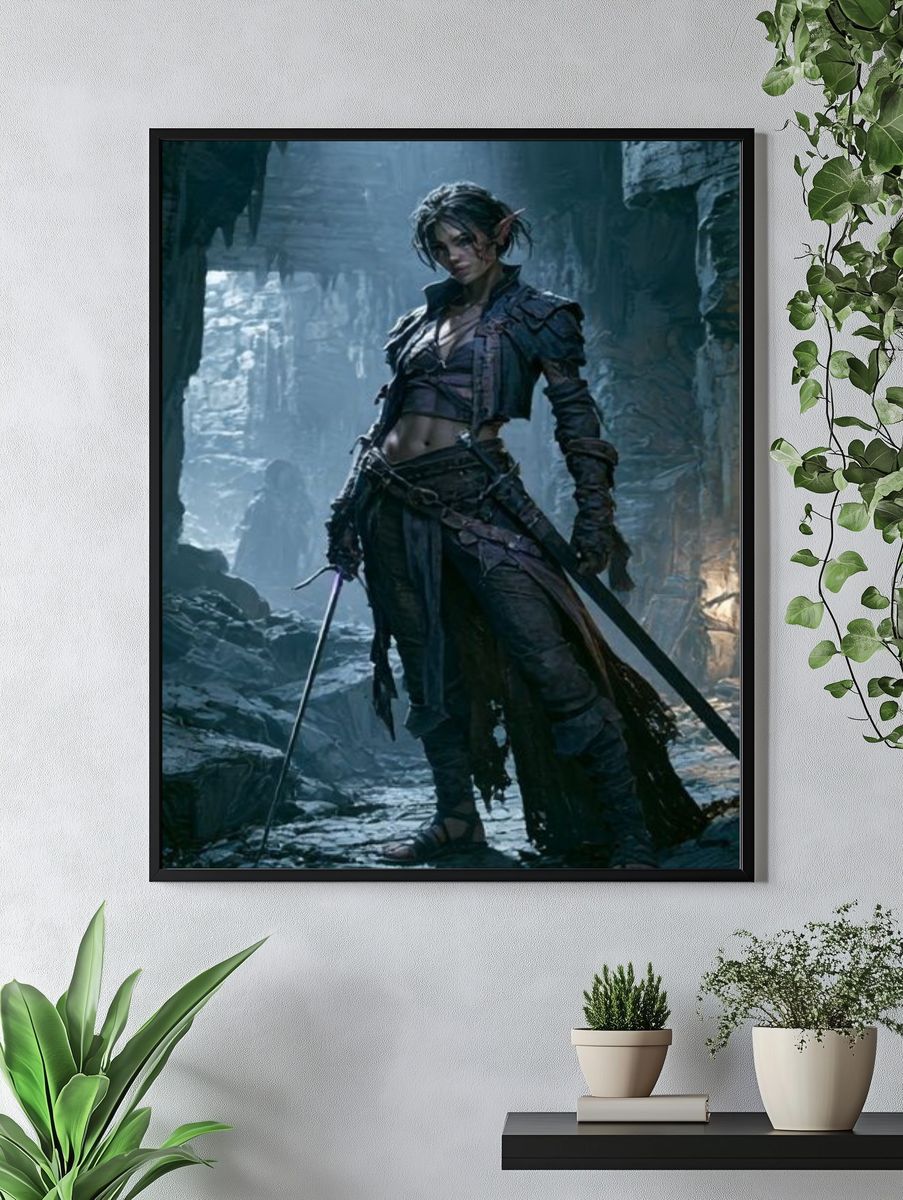 Elf Warrior Fantasy Illustration Poster. — room view 4