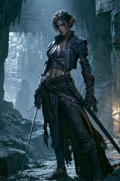Elf Warrior Fantasy Illustration Poster.