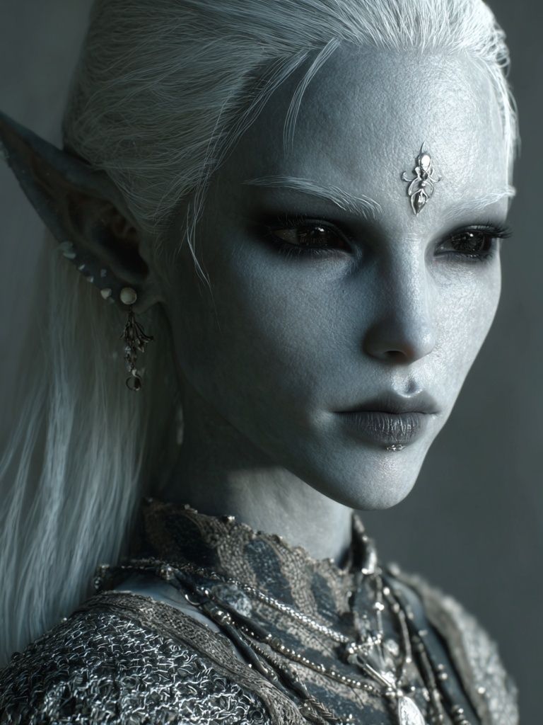 Elven Portrait Fantasy Print. poster detail