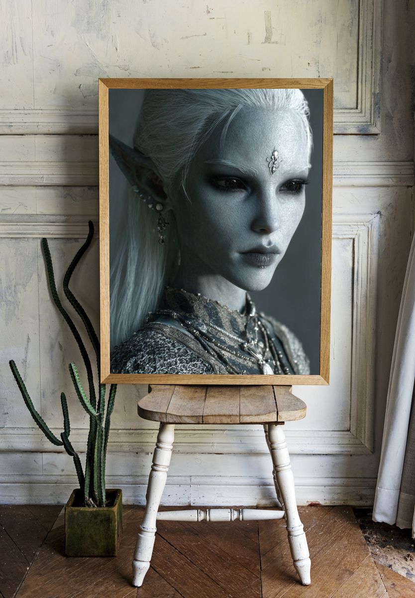 Elven Portrait Fantasy Print. — room view 1
