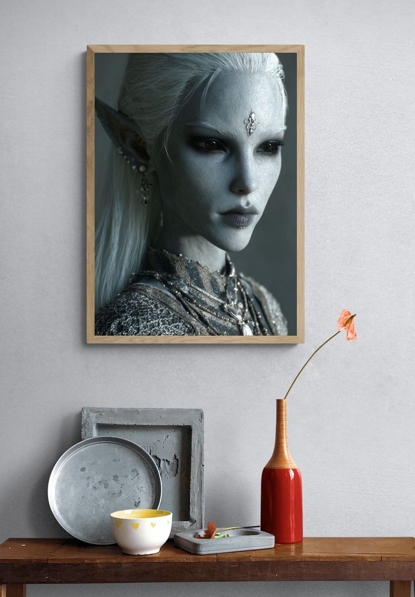 Elven Portrait Fantasy Print. — room view 3