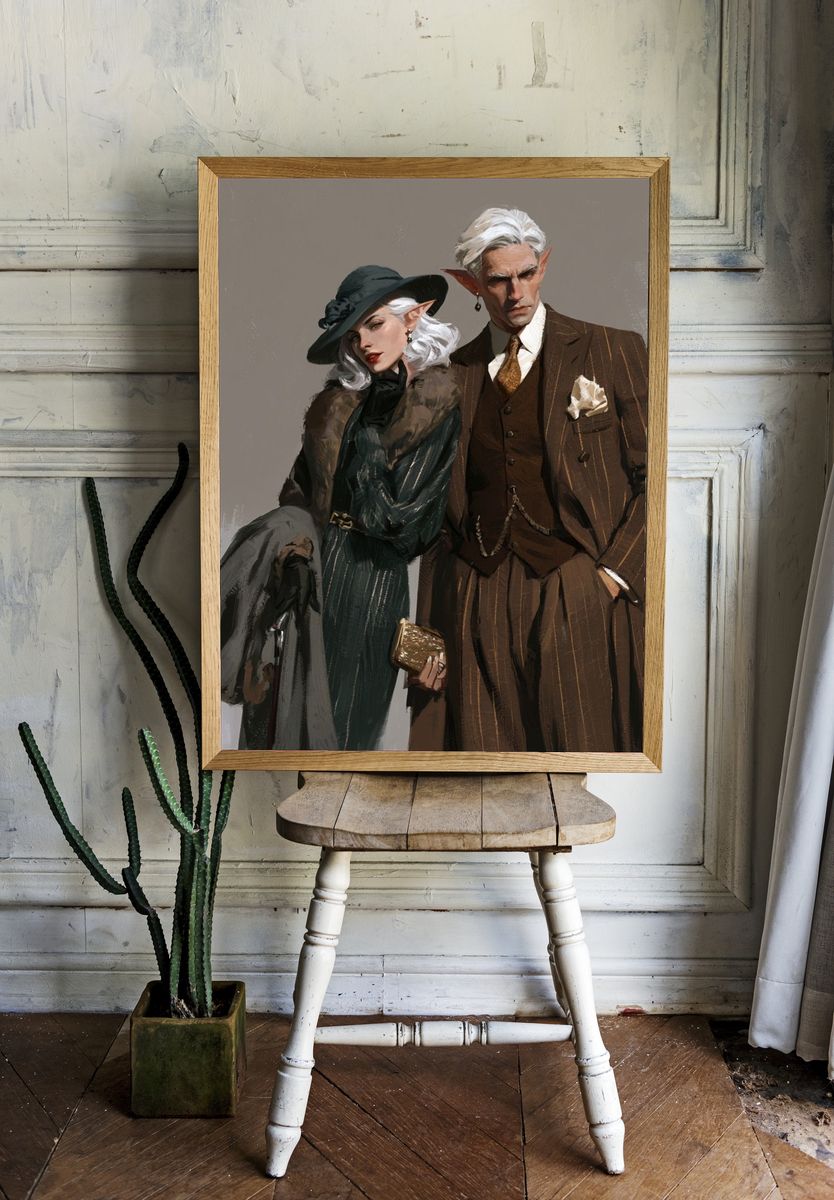 Elven Fashion Portrait Poster. room preview
