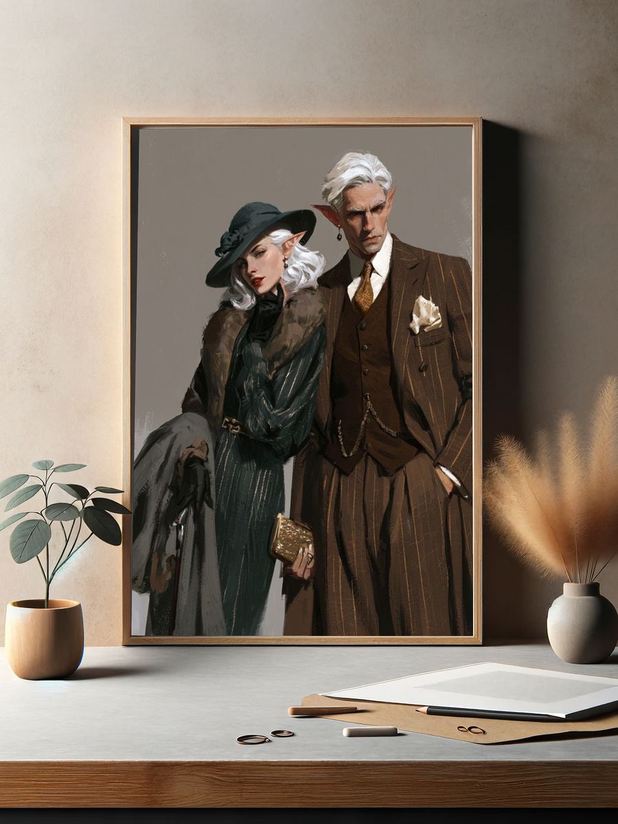 Elven Fashion Portrait Poster. — room view 2