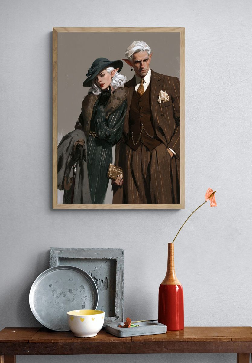 Elven Fashion Portrait Poster. — room view 3