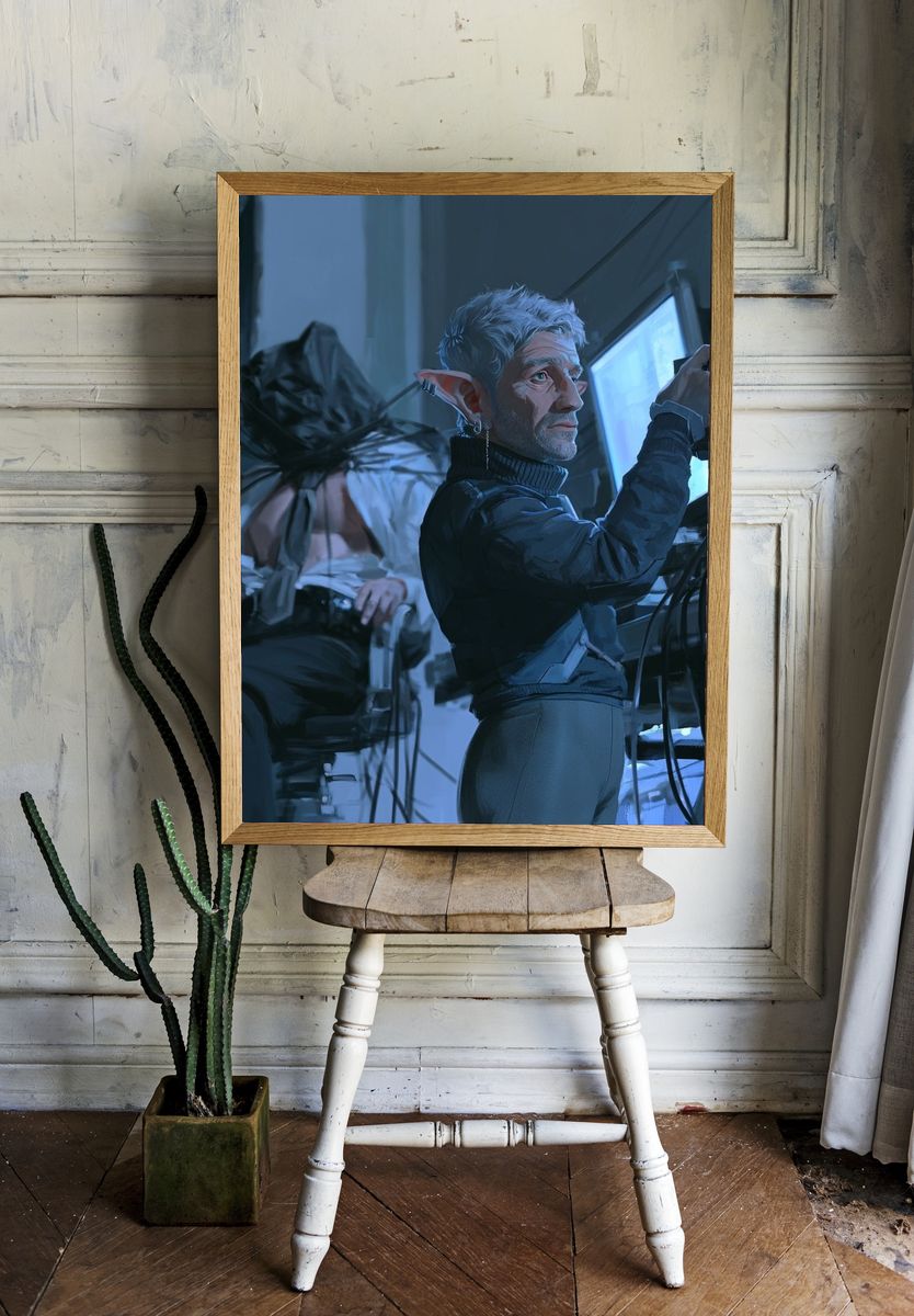 Elf Technician Digital Art Print. room preview