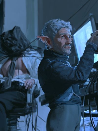 Elf Technician Digital Art Print.