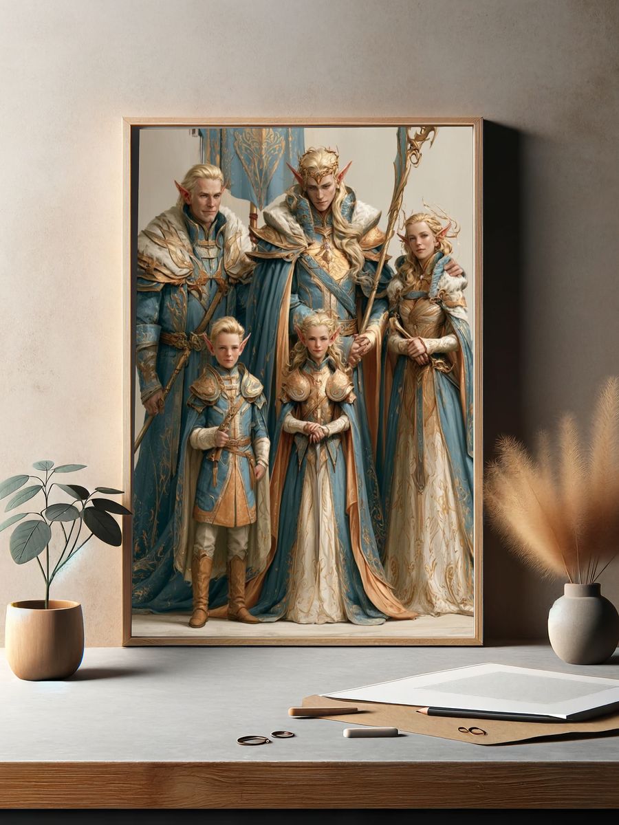 Elven Royal Family Fantasy Print. — room view 2