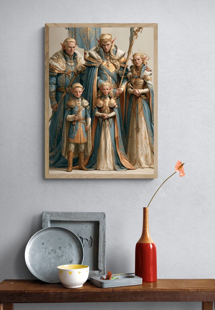Elven Royal Family Fantasy Print. — room view 3