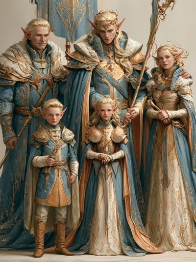Elven Royal Family Fantasy Print.