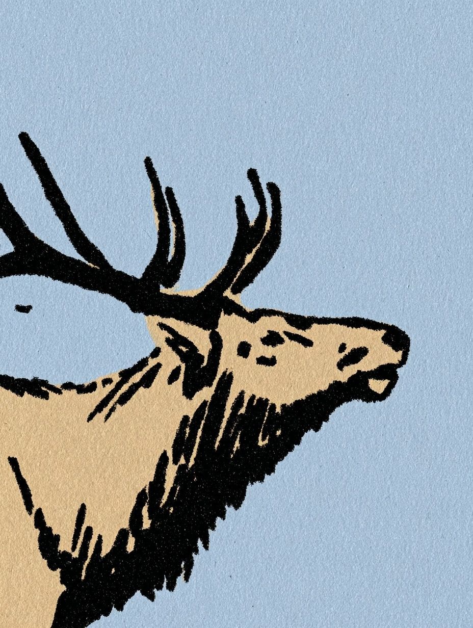 Majestic Elk — Illustration Print. poster detail